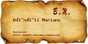 Bánáti Mariann névjegykártya