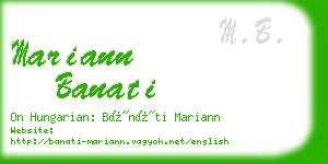 mariann banati business card